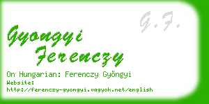 gyongyi ferenczy business card