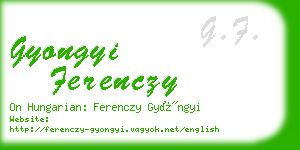 gyongyi ferenczy business card